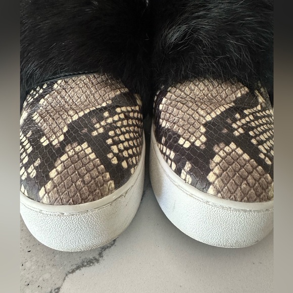 Michael Kors Fur Maven Embossed Leather slip-on sneakers Size 6 - Picture 2 of 8